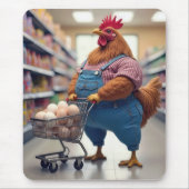 鶏肉に卵を入れたショッピング マウスパッド (正面)