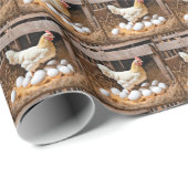 鶏肉に卵を入れて鶏を鳴らす ラッピングペーパー (ロールコーナー)