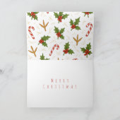 鶏肉のクリスマスに喜びが似合う シーズンカード (内部)