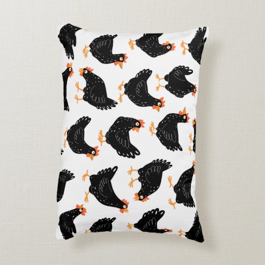 鶏肉のシームレスな模様 アクセントクッション (裏面(縦))