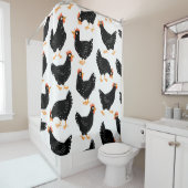 鶏肉のシームレスな模様 シャワーカーテン (インサイチュ)
