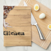 鶏肉のパーソナライズ名を追加文字色 キッチンタオル (四つ折り)