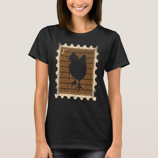 鶏肉の切手 Tシャツ (正面)