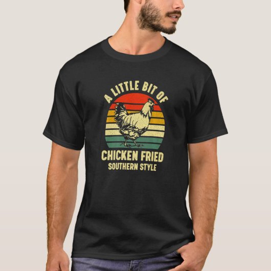 鶏肉の少し南部のファストフードを揚げた Tシャツ (正面)