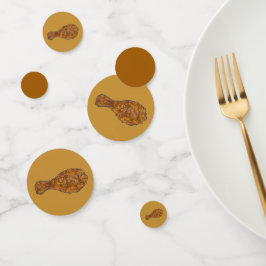 鶏肉の揚げ物のソウルフードを割る コンフェッティ