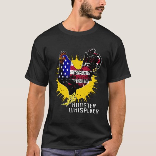 鶏肉の皮肉なニワトリ農場のオンドリのささやき手 Tシャツ (正面)