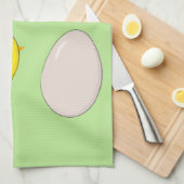 鶏肉や卵のかわいいイースターアニメ キッチンタオル (四つ折り)