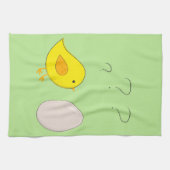 鶏肉や卵のかわいいイースターアニメ キッチンタオル (横)