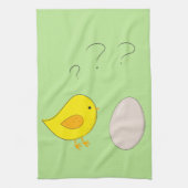 鶏肉や卵のかわいいイースターアニメ キッチンタオル (縦)