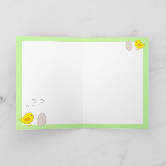 鶏肉や卵のかわいいイースターアニメ シーズンカード (内部)