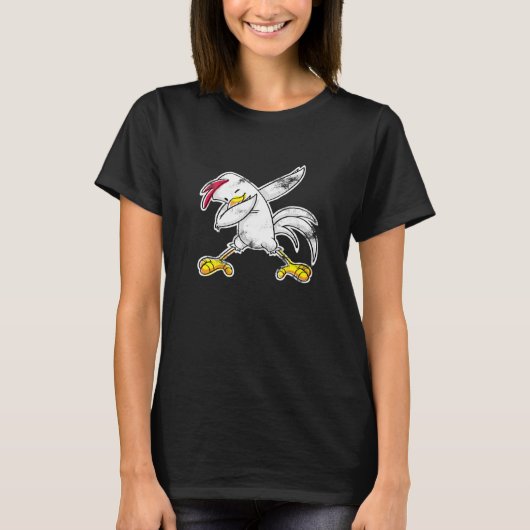 鶏肉をダビングする家畜雛 Tシャツ (正面)