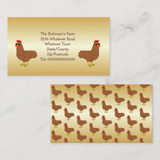 鶏肉デザインファーム名刺 名刺 (正面/裏面)