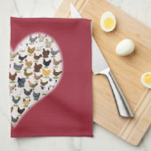 鶏肉ハート キッチンタオル (四つ折り)