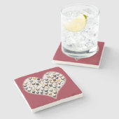 鶏肉ハート ストーンコースター (横)