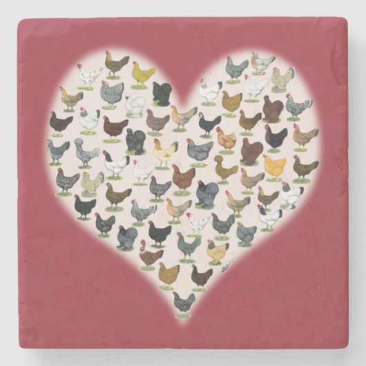 鶏肉ハート ストーンコースター (正面)