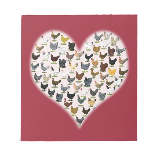 鶏肉ハート ノートパッド (正面)