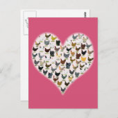 鶏肉ハート ポストカード (正面/裏面)
