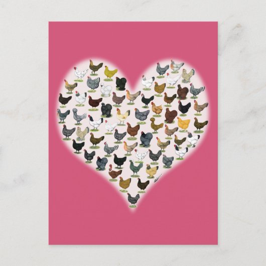 鶏肉ハート ポストカード (正面)