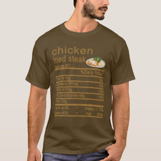 鶏肉フライドステーキ栄養ファクトラベルThanksgi Tシャツ