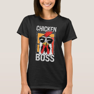 鶏肉ボスカッコいい農家又は農民用コッケレル Tシャツ