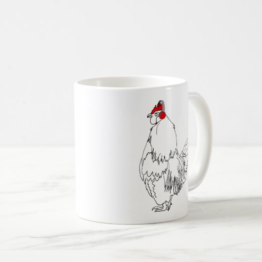 鶏肉ラップのフリー動物おもしろいアートビーガンユーモア コーヒーマグカップ (正面右)