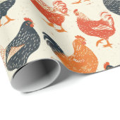鶏肉ヴィンテージパターン ラッピングペーパー (ロールコーナー)