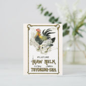 鶏肉ヴィンテージ日本のシルクラベル ポストカード (スタンド正面)