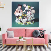 鶏肉売りのメイセン姿, c.1750 キャンバスプリント (インサイチュ (リビング))