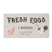 鶏肉素朴飾り台紙の卵カートンラベル ラベル (正面)