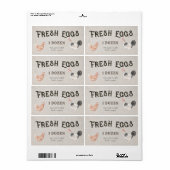 鶏肉素朴飾り台紙の卵カートンラベル ラベル (フルシート)