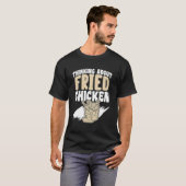 鶏肉考えの揚げ物について Tシャツ (正面フル)