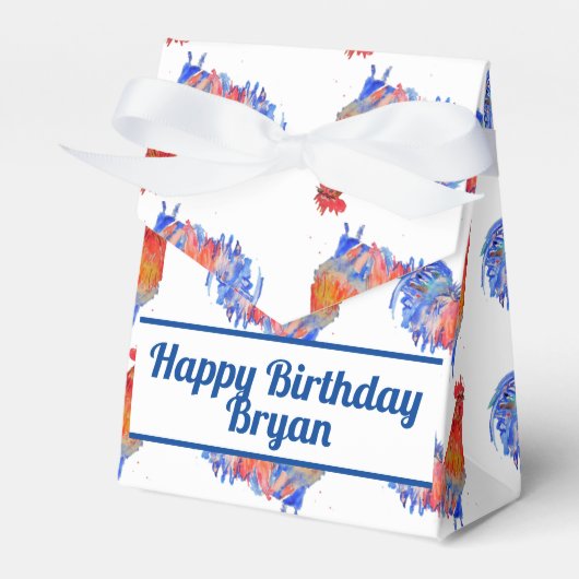 鶏肉誕生日アニマルケーキお願い箱 フェイバーボックス (正面サイド)