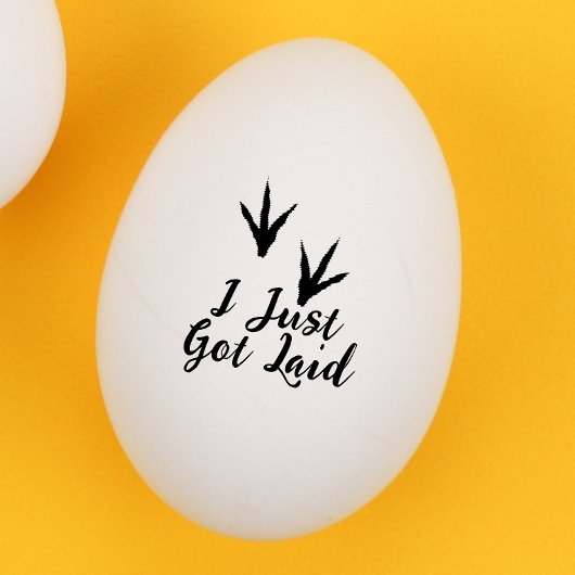 鶏肉足「私は得ちょうど産んだ」卵 ラバースタンプ