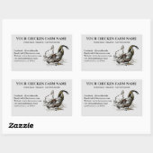 鶏肉農業編集可能チキンラベルシール 長方形シール (シート)