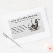 鶏肉農業編集可能チキンラベルシール 長方形シール (封筒)