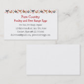 鶏肉、チキンファームの卵走フリー、オーガニックBusi 名刺 (正面/裏面)