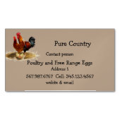 鶏肉、鶏肉、卵走無オーガニック、 マグネット名刺 (正面)