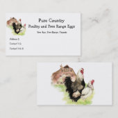 鶏肉、鶏肉、卵走無オーガニック、 名刺 (正面/裏面)