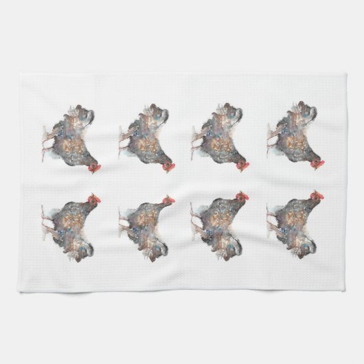 鶏茶タオル キッチンタオル (横)