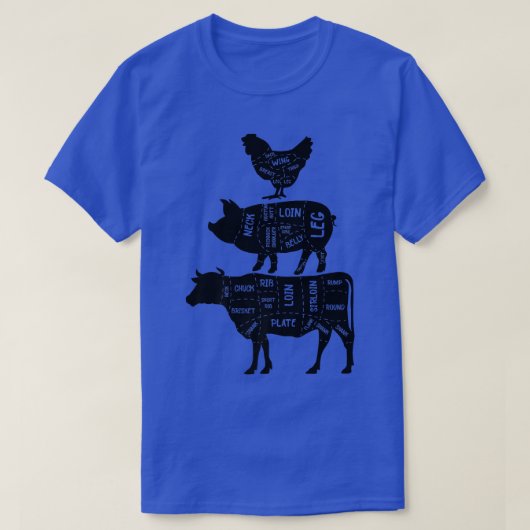 鶏豚カッコいい牛・牛肉BBQとグリル肉C Tシャツ (デザイン正面)