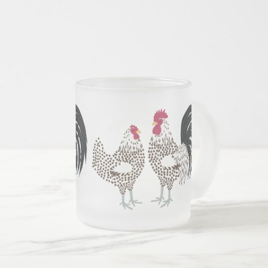 鶏 フロストグラスマグカップ (正面右)