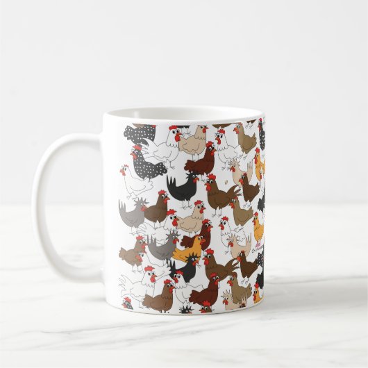 鶏-マグの多くそして多く コーヒーマグカップ (左)