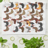 鶏-台所タオルの多くそして多く キッチンタオル (折り畳み)