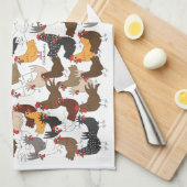 鶏-台所タオルの多くそして多く キッチンタオル (四つ折り)