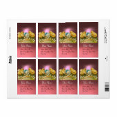 鶏、花、イースター卵(ピンク) ラベル (フルシート)