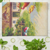 鶏、鶏、イースターエッグ キッチンタオル (折り畳み)