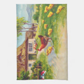 鶏、鶏、イースターエッグ キッチンタオル (縦)