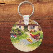 鶏、鶏、イースターエッグ キーホルダー (正面)