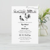 鶏、鶏 | ブラックホワイトファーム結婚ズ 招待状 (スタンド正面)