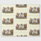 鶏·鶏·鶏·鶏 ラッピングペーパー (フラット)